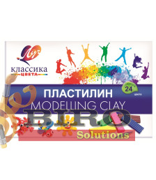 Pastă de modelat Klassika, 24 culori x 20 gr. + cutit
